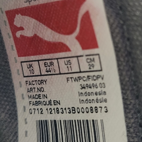 Puma Men's EL Rey Cross Perf Leather Black Slip-On Sneakers Size 11 - Picture 6 of 12